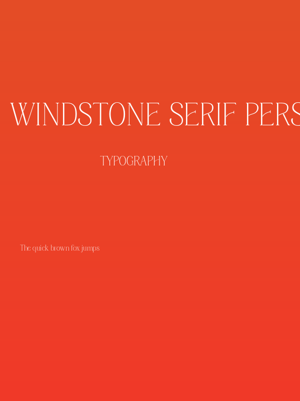 Windstone Serif PERSONAL USE Regular Poster