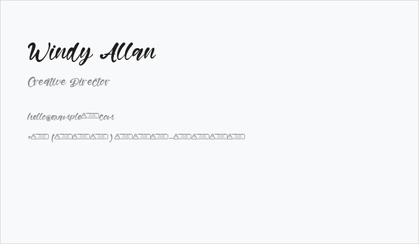 Windy Allan Business Card