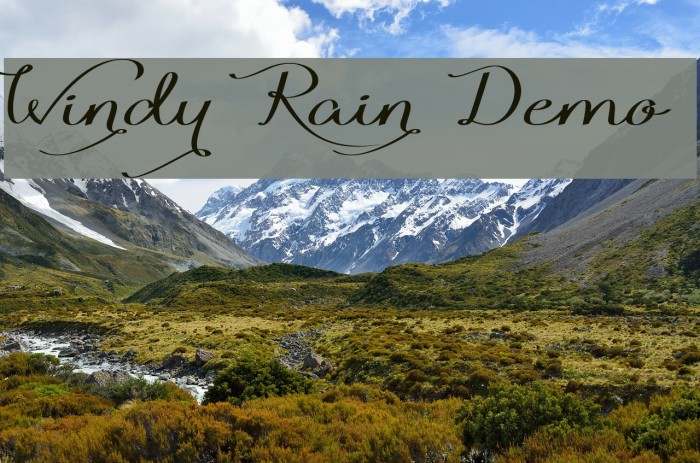 Windy Rain Demo Font examples