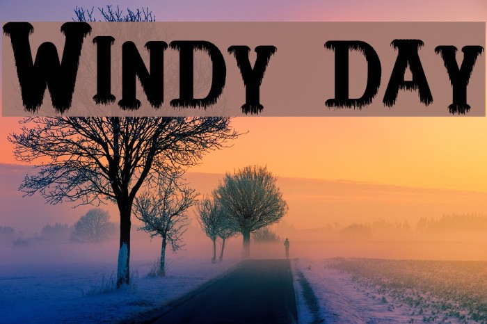 Windy day Font examples