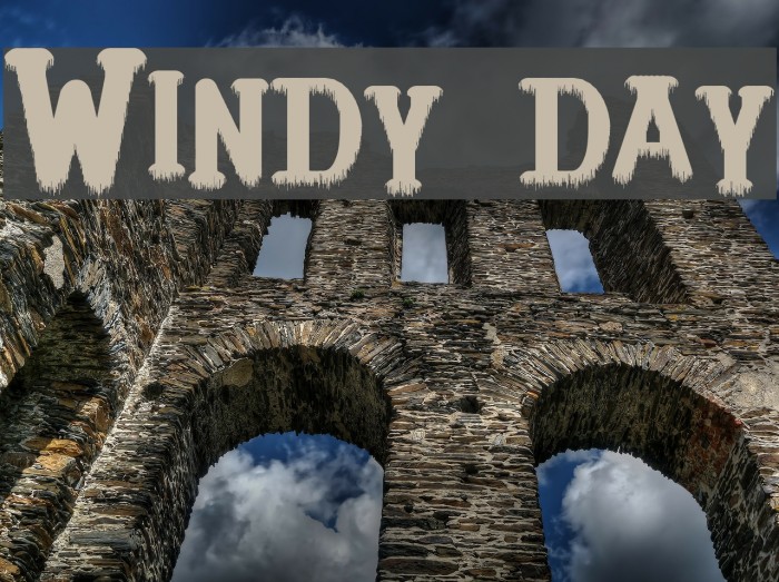 Windy day Font examples