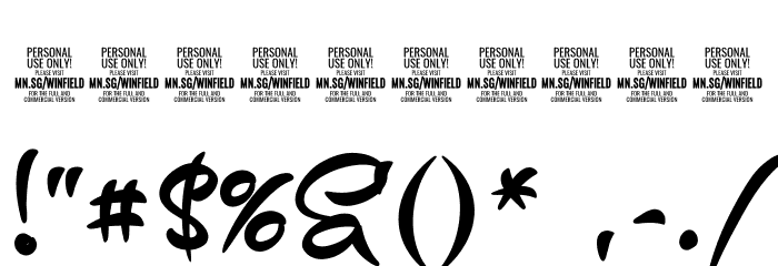 Winfield Script PERSONAL USE Font OTHER CHARS
