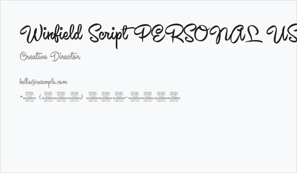 Winfield Script PERSONAL USE Business Card