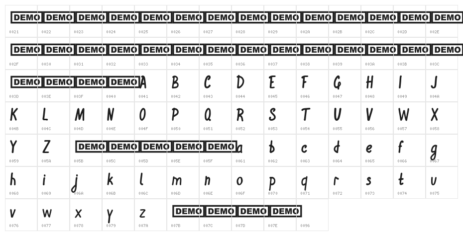 Winflo Character Map
