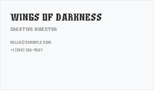 Wings of Darkness Business Card