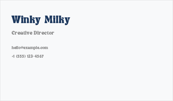 Winky Milky Business Card