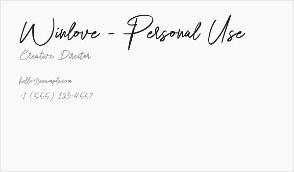 Winlove - Personal Use Business Card