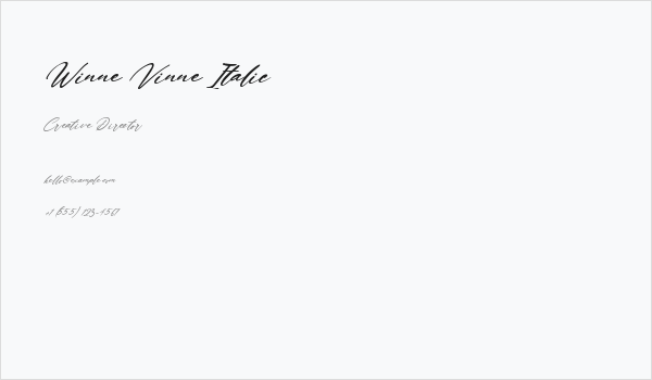 Winne Vinne Italic Business Card