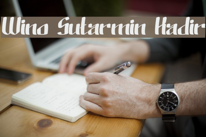 Wino Sutarmin Kadir Font examples