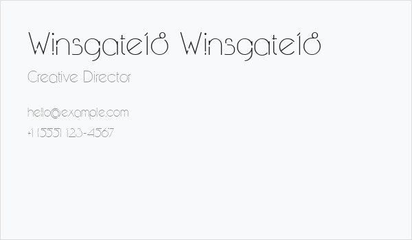 Winsgate18 Winsgate18 Business Card