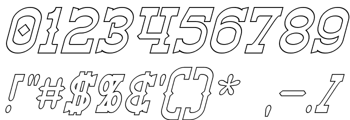 Winslett Hollow Italic Font OTHER CHARS
