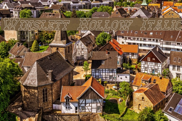 Winslett Hollow Italic Font examples