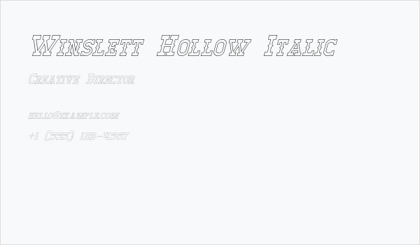 Winslett Hollow Italic Business Card