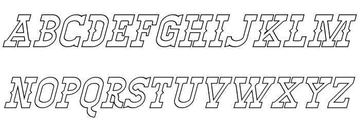 Winslett Hollow Italic Font LOWERCASE