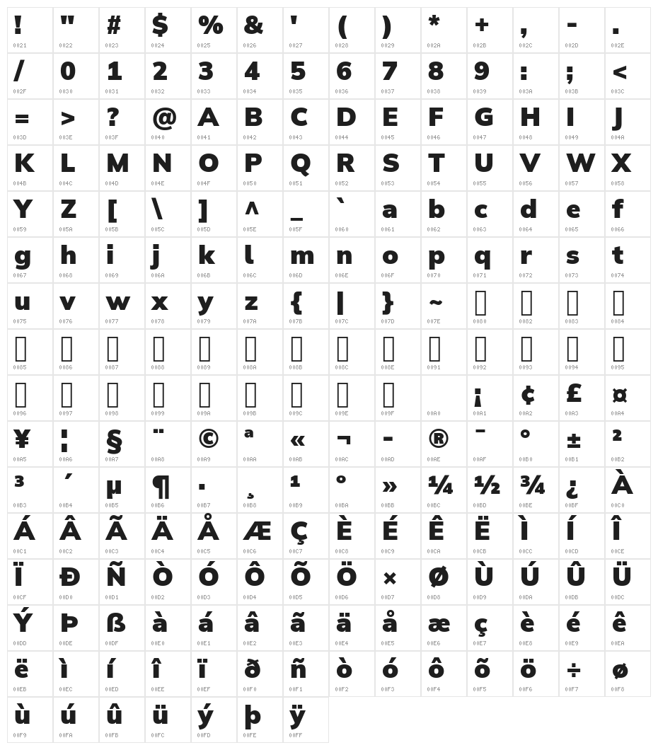 Winston Black Character Map