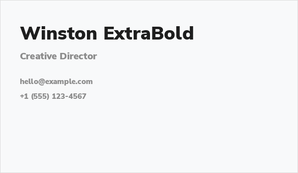Winston ExtraBold Business Card