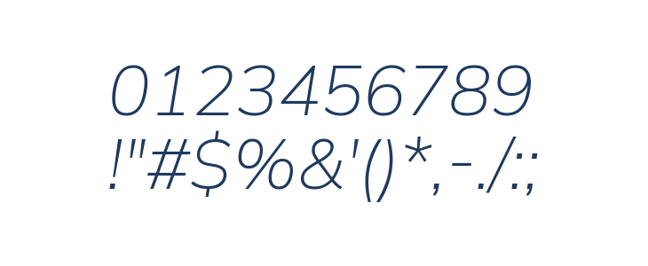 Winston ExtraLight Italic Other Characters