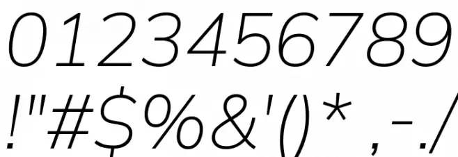 Winston ExtraLight Italic Font OTHER CHARS
