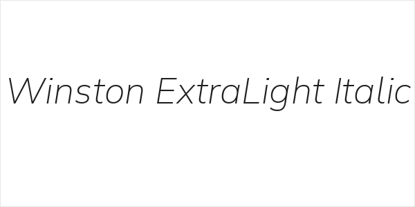 Winston ExtraLight Italic Logo