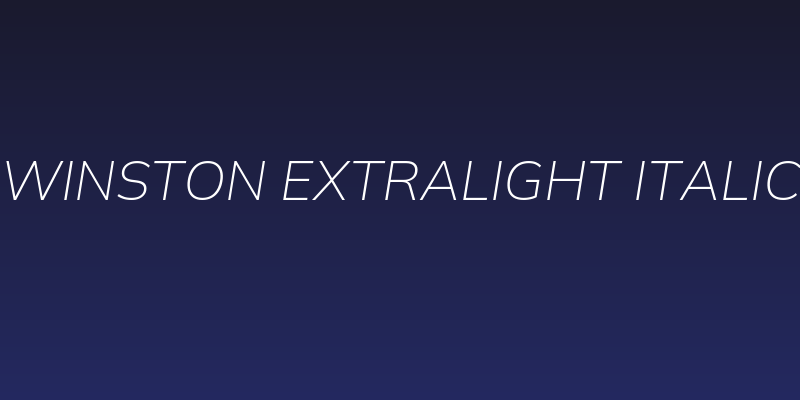 Winston ExtraLight Italic Social Header