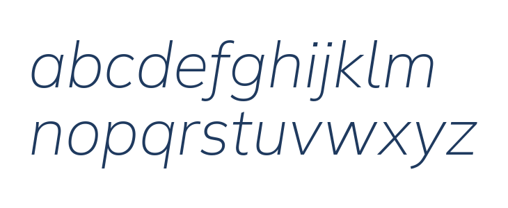 Winston ExtraLight Italic Lowercase