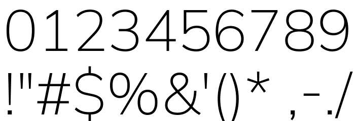 Winston ExtraLight Font OTHER CHARS