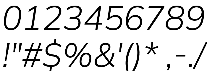 Winston Light Italic Font OTHER CHARS