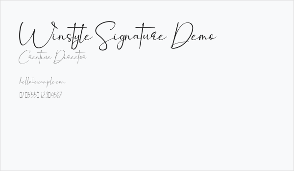 Winstyle Signature Demo Business Card