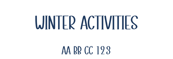 Winter Activities Font Preview