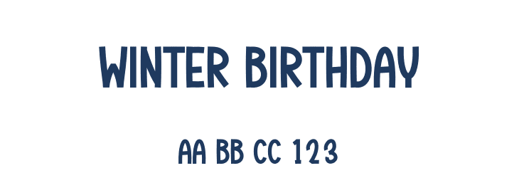 Winter Birthday Font Preview