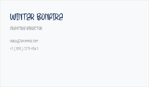 Winter Bonfire Business Card