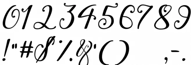 Winter Calligraphy フォント その他の文字