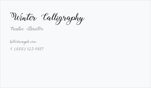 Winter Calligraphy Business Card