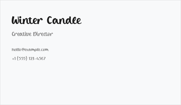 Winter Candle Business Card