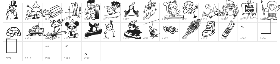 Winter Days Character Map