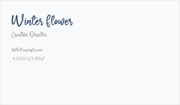 Winter Flower Business Card