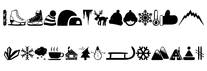 Winter Icons Font LOWERCASE