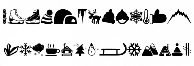 Winter Icons Caratteri MINUSCOLO