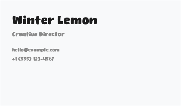 Winter Lemon Business Card