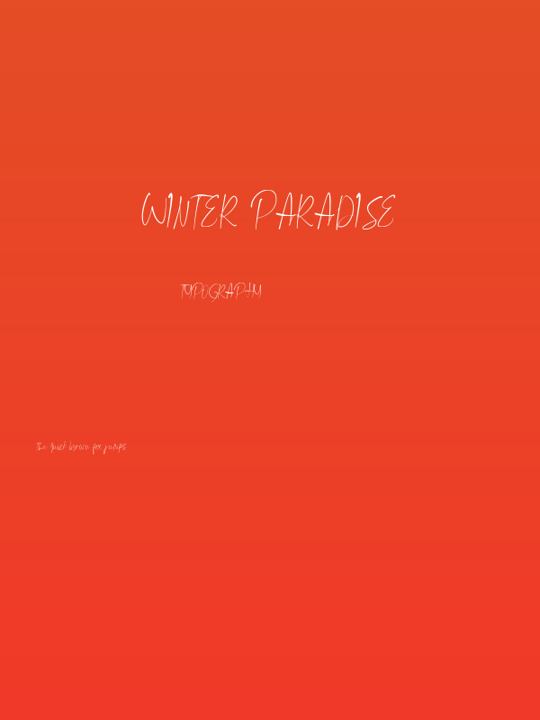 Winter Paradise Poster