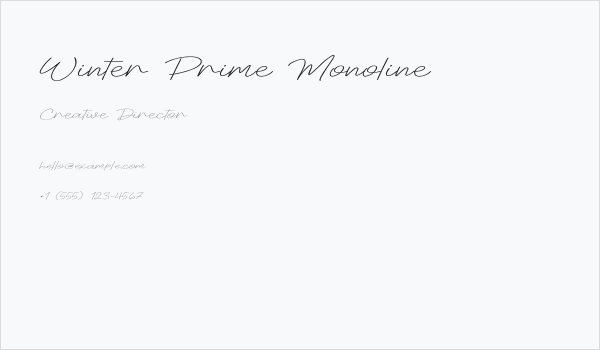 Winter Prime Monoline Business Card