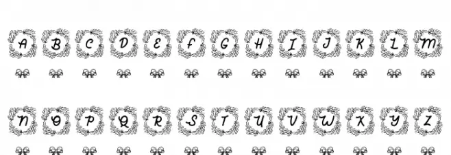 Winter Ribbon Monogram Regular Schriftart Groß