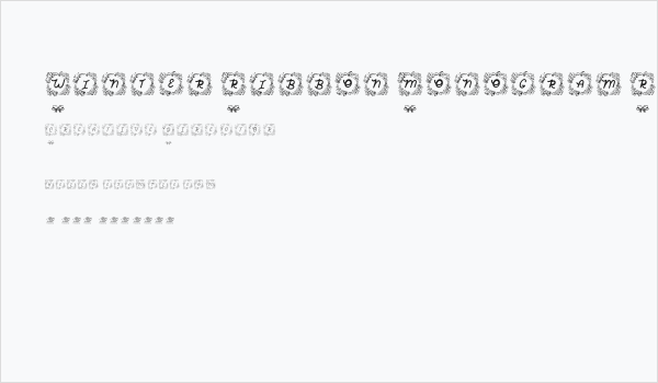 Winter Ribbon Monogram Regular Business Card