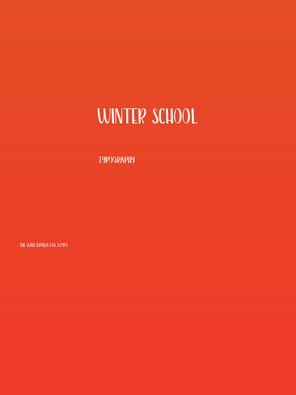 Winter School Poster