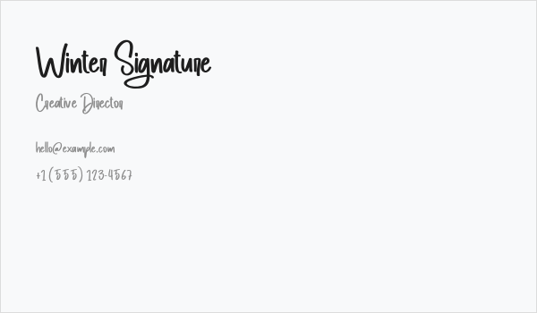 Winter Signature Business Card