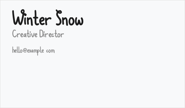 Winter Snow Business Card