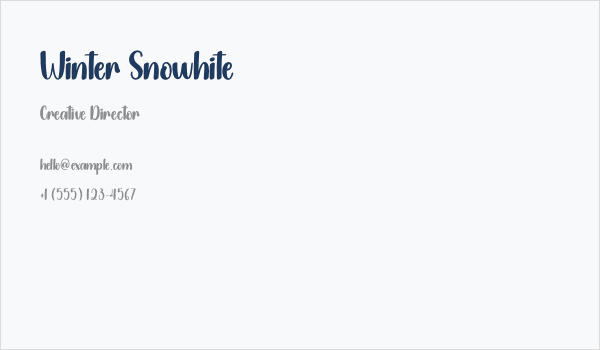 Winter Snowhite Business Card