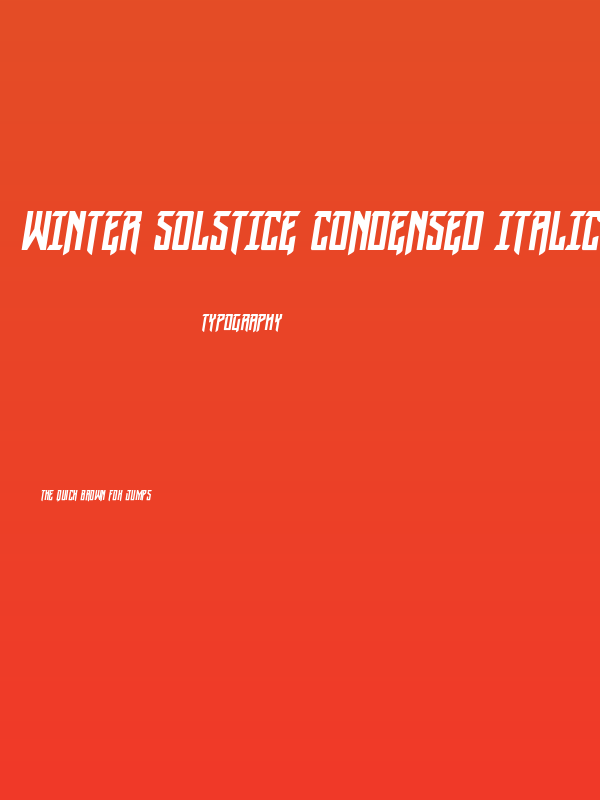 Winter Solstice Condensed Italic Poster