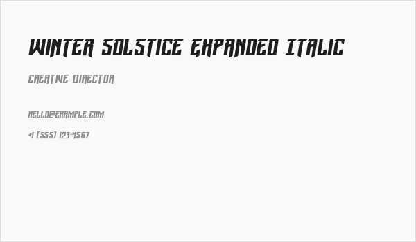 Winter Solstice Expanded Italic Business Card
