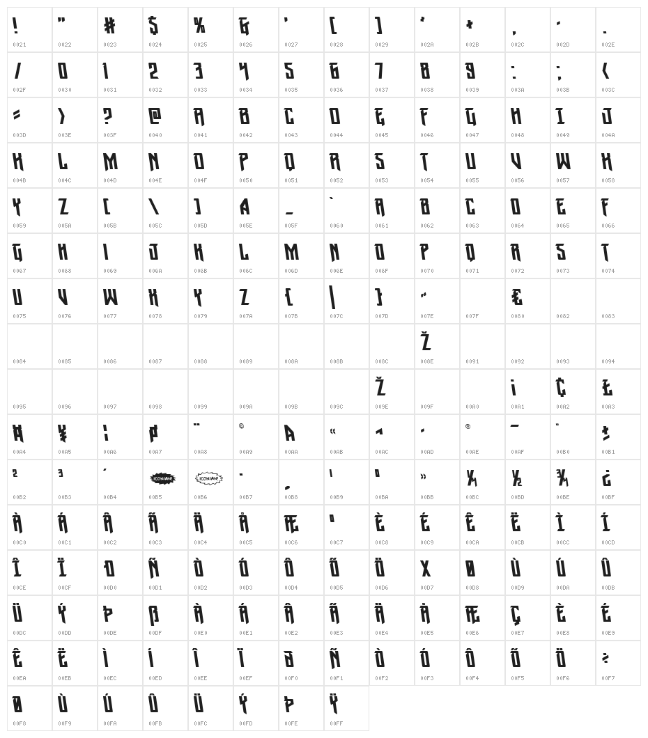 Winter Solstice Leftalic Character Map